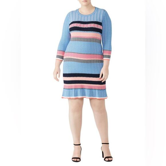 TANYA TAYLOR Beta Striped Knit Dress Medium* - Picture 1 of 6
